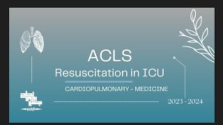 Advanced cardiovascular life support ACLSICU medicine lec 9 part 2 [upl. by Giza]