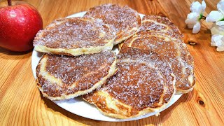 Pancake aux pommes en 5 minutes avec 1 Œuf et 1 pomme Recette facile et délicieuse 😋 [upl. by Rialcnis19]