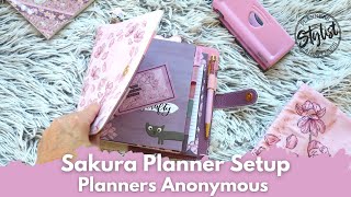 Sakura planner setup  Planners Anonymous Melody planner [upl. by Abeh]