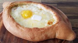 Adjarian Khachapuri Recipe  Acharuli Khachapuri [upl. by Nelon]