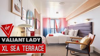 Virgin Voyages Valiant Lady  XL Sea Terrace  Full Walkthrough Room Tour amp Review 4K [upl. by Wilone]