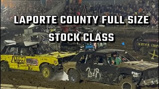 Laporte County Demolition Derby July 12 2024 Full Size Stock Class [upl. by Aisirtap701]