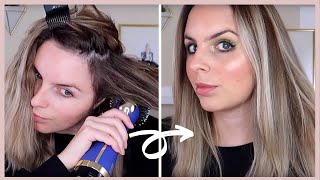 Hot Tools Brush Hairdryer Tutorial  AtHome Blow Out Tutorial [upl. by Noreen248]