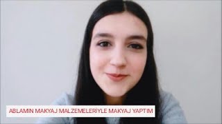 ABLAMIN MAKYAJ MALZEMELERİYLE MAKYAJ YAPTIM [upl. by Mott]