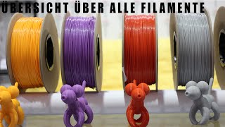 Übersicht über alle 3DDruck Filamente [upl. by Znieh]