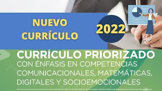 🔴 NUEVO CURRÍCULO PRIORIZADO 2022  Con énfasis en competencias [upl. by Nilrev330]