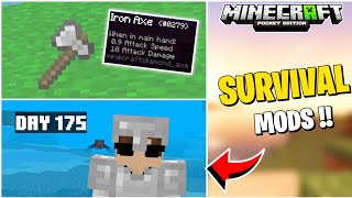 Top 5 Mods For Minecraft PE Survival  Best Mods And Addon For MCPE [upl. by Erdnael489]