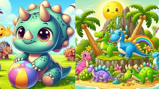 Adventure on Dinosaur Island  Colorful Dinosaur Version  Animals Song for Kids🎶 [upl. by Howlyn]