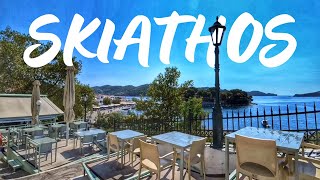 Skiathos Greece  A walk through the restaurants in the old port part 3 [upl. by Monica]