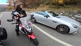 Alpine roads  F900XR  ARROW INDY RACE  PURE EXHAUST SOUND 4k feat an AMG [upl. by Ontina]