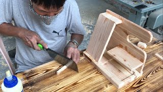 Amazing Woodworking Skills Of Carpenter  How To Make A Desk Phone Charging Station  DIY [upl. by Reibaj]