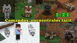 COMANDOS Como encontrar los 8 Lobos nuevos de Minecraft 121 Java Los 9 tipos de perros en minecraft [upl. by Ellenad]