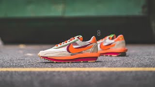 Clot x Sacai x Nike LDWaffle quotNet  Orange Blazequot Kiss of Death Review amp OnFeet [upl. by Grissel627]