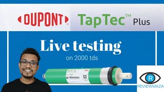 TapTec™️ Plus RO Membrane  Live Testing at 2000 TDS [upl. by Sasnett]