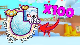 I Opened A 100 WINTER EGGS In The New Winter Update Pets Go Roblox [upl. by Annayehc817]