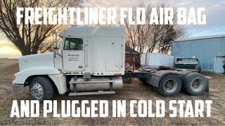 Freightliner Fld Air Bag Replacement And A Plugged In Cold Start Owner Operator Trucking [upl. by Analla]