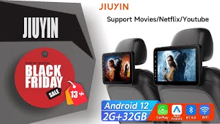 JIUYIN Headrest Monitor Display IPS Android 12 Tablet Touch Screen For Car Rear Seat Player Online [upl. by Henriette]