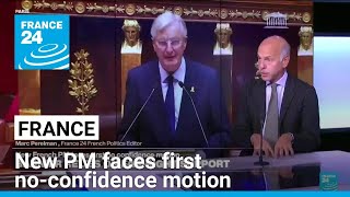 New French PM faces first noconfidence motion • FRANCE 24 English [upl. by Wolgast595]