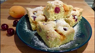 Prajitura pandispan cu caise si visine Apricot and Sour Cherry Cake [upl. by Htebazil]