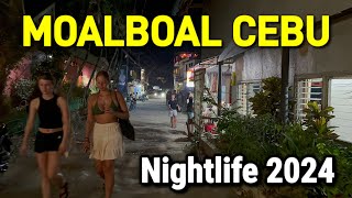 Philippines 🇵🇭 MOALBOAL NIGHTLIFE CEBU  2024 Nightlife Scene at Panagsama Beach [upl. by Yeldar]