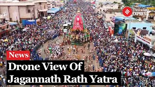 Watch Drone Camera Captures The Sea Of Devotees Turns Up In Jagannath Rath Yatra In Puri [upl. by Ehrlich901]