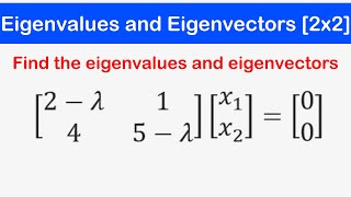 🔷14  Eigenvalues and Eigenvectors of a 2x2 Matrix [upl. by Nekial]