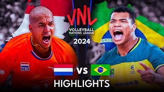 🇧🇷 BRAZIL vs NETHERLANDS 🇳🇱  Highlights  Mens VNL 2024 [upl. by Emixam415]