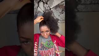 How To Slick Back Natural Hair  Edges Control  Ponytail Install [upl. by Schear]