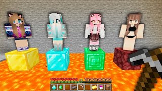 WHICH to SAVE DIAMOND GIRL or EMERALD GIRL or GOLD GIRL or LAVA GIRL or WATER GIRL in Minecraft [upl. by Ahsaya]