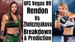 UFC Vegas 89 Montserrat Rendon Vs Darya Zheleznyakova Breakdown and Prediction [upl. by Ariaic91]