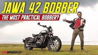 Jawa 42 Bobber Black Mirror Review  A great balance between fun and practicality  ZigWheels [upl. by Anail]