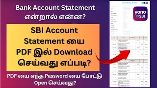 How to Download Yono SBI Bank Statement in Tamil  SBI Statement PDF Download  CS Banking [upl. by Plossl]