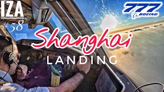 B777 PVG 🇨🇳 Shanghai Pudong  LANDING 34R  4K Cockpit View  ATC amp Crew Communications [upl. by Otreblasiul]