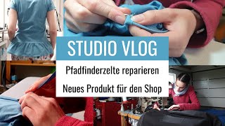 Selbstständige Maßschneiderin  Pfadfinderzelte reparieren  Neues TShirt für Etsy  Studio Vlog 2 [upl. by Shena308]