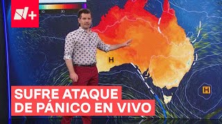 Presentador del clima padece ataque de pánico en noticiero de Australia  N [upl. by Eciram]