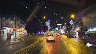 I drove through Blackpool Illuminations on a wet night [upl. by Aerbas865]