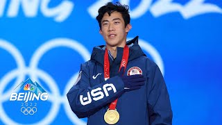 Nathan Chen accepts his very first gold medal after free skate  Winter Olympics 2022  NBC Sports [upl. by Kort]