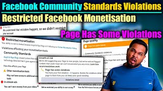 Facebook Community Standards Violations  Restricted Facebook Monetisation Page Has Some Violations [upl. by Tiersten836]