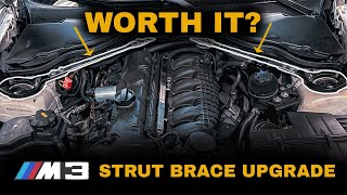 M3 Strut Brace on NonM E9X I Install  Review [upl. by Adnouqal]