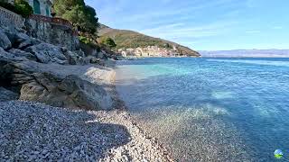 Mošćenička Draga plaža Sipar  Beach Sipar Hrvaška Croatia  17 3 2023 [upl. by Emyam]