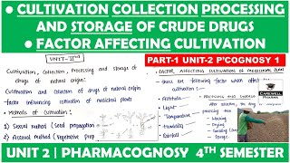 Cultivation Collection Processing and Storage of Crude Drugs  Factor Affecting cultivation P1 U1 [upl. by Jethro]