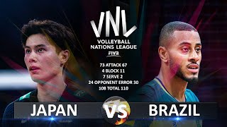 Japan vs Brazil  Mens VNL 2023 [upl. by Kela]