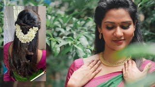 Hairstyle for Saree with flowers [upl. by Assirim851]