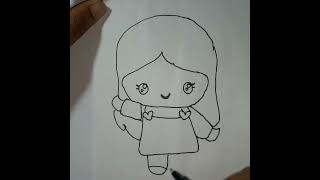 How to draw Easy girl artwork drawingtutorials painting youtubevideo [upl. by Aramaj]