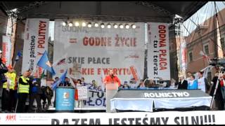 Przemówienie Piotra Dudy podczas protestu związkowców w Warszawie 14 września 2013 [upl. by Wilkie280]