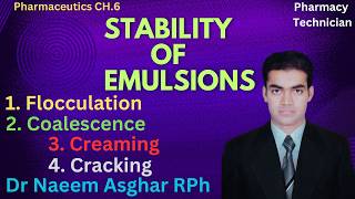 Stability of Emulsion in Physical Pharmaceutics  Pharmacy Technician  Dr Muhammad Naeem Asghar RPH [upl. by Colt]