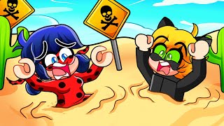 LADYBUG AND CATNOIR TRAPPED IN QUICKSAND IN ROBLOX 😨 [upl. by Barnett]