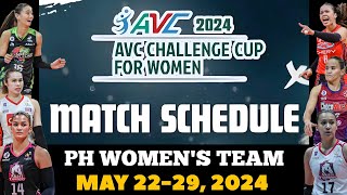 2024 AVC CHALLENGE CUP FOR WOMEN GAMES SCHEDULE [upl. by Clemen]