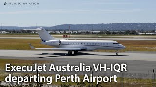 ExecuJet AustraliaFirst Qantum Minerals VHIQR departing Perth Airport on RW03 [upl. by Horick]