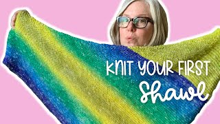 How to Knit a Triangle Shawl for Beginners  4 Easy Steps [upl. by Lemej]